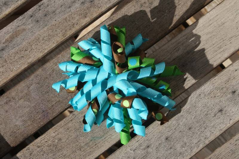 Haarspange Schleife - Corker Mit Türkis, Grün Und Braun von PathfinderGifts