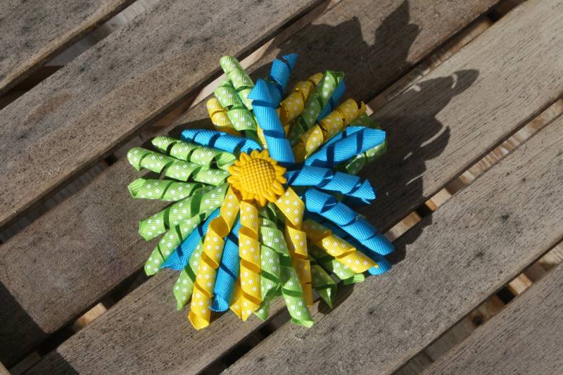 Haarspange Schleife - Korker/Corker Mit Sonnenblume von PathfinderGifts