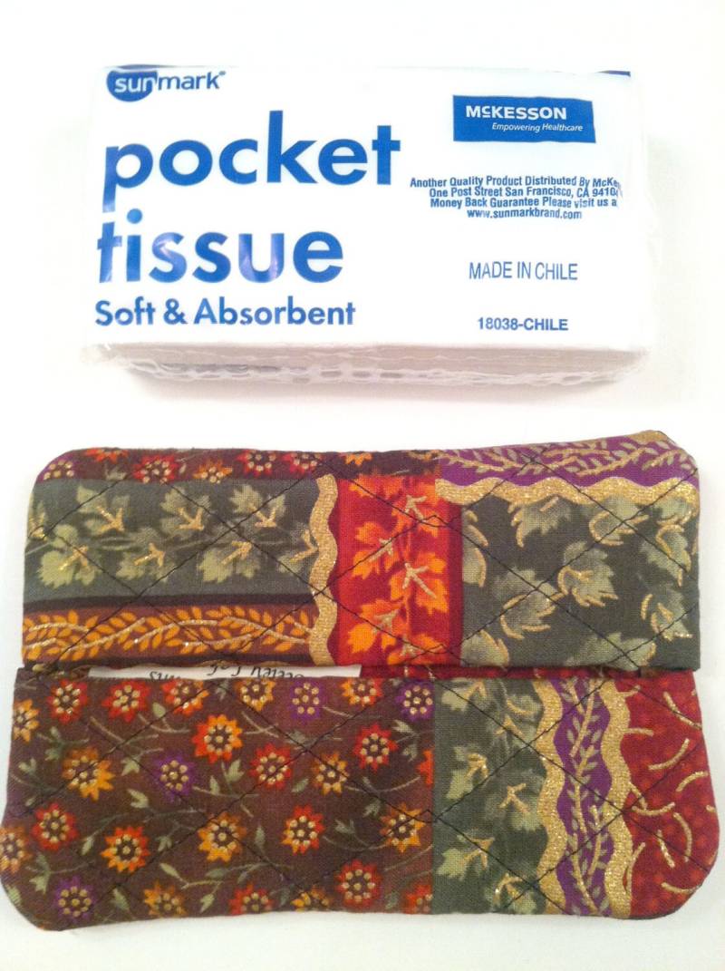 Taschentüchertasche - Gold Maroon Grün Patchwork von PathfinderGifts