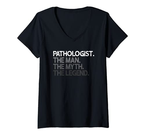 Damen Pathologist Man The Myth Legend Gift T-Shirt mit V-Ausschnitt von Pathologist Gifts