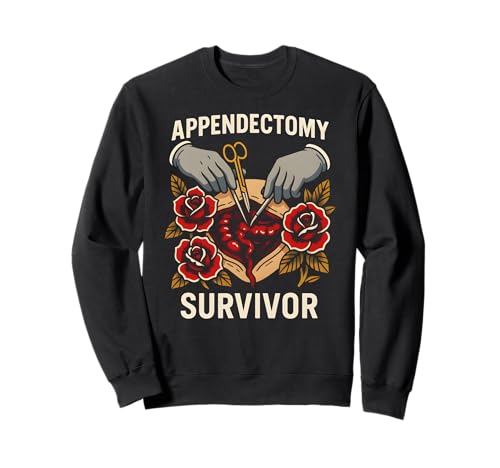 Chirurgie Appendix Survivor Cool Tattoo Fun Herren Patient Sweatshirt von Patient Apendix Surgery Recovery Get Well Nurse