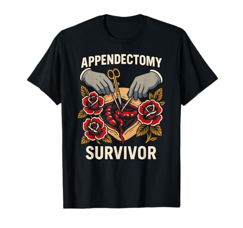 Chirurgie Appendix Survivor Cool Tattoo Fun Herren Patient T-Shirt von Patient Apendix Surgery Recovery Get Well Nurse
