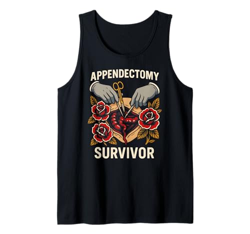 Chirurgie Appendix Survivor Cool Tattoo Fun Herren Patient Tank Top von Patient Apendix Surgery Recovery Get Well Nurse