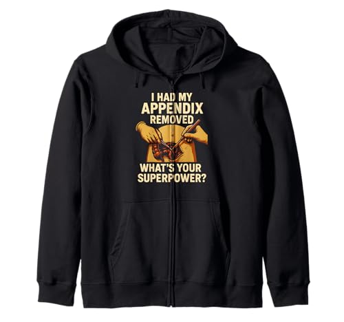 Chirurgie Appendix Survivor Funny Superpower Herren Patient Kapuzenjacke von Patient Apendix Surgery Recovery Get Well Nurse