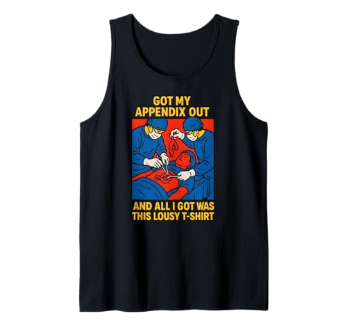 Chirurgie Appendix Survivor Lustiges Lousy Shirt Herren Patient Tank Top von Patient Apendix Surgery Recovery Get Well Nurse