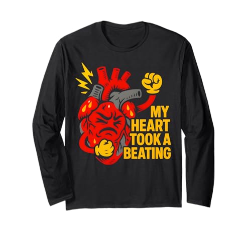 Heart Attack My Heart Took A Beating Cool Herren Chirurgie Recov Langarmshirt von Patient Recover Doctor Nurse Hospital Surgery Gear