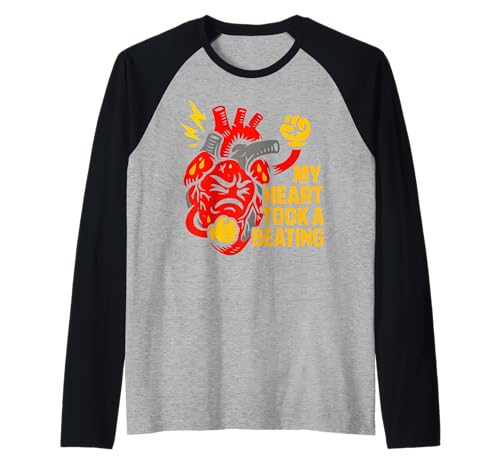 Heart Attack My Heart Took A Beating Cool Herren Chirurgie Recov Raglan von Patient Recover Doctor Nurse Hospital Surgery Gear