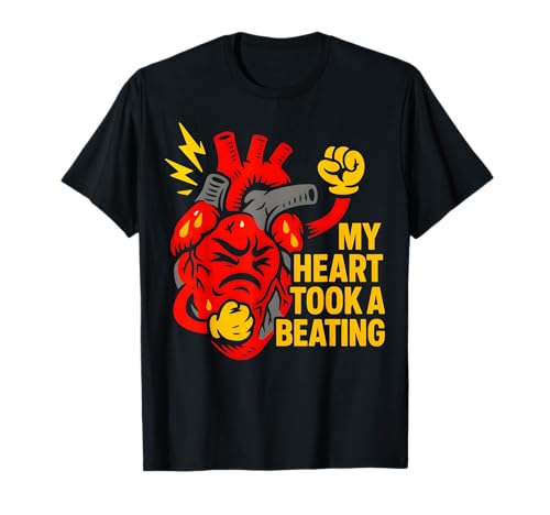 Heart Attack My Heart Took A Beating Cool Herren Chirurgie Recov T-Shirt von Patient Recover Doctor Nurse Hospital Surgery Gear