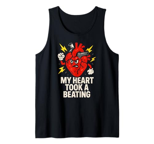 Heart Attack My Heart Took A Beating Cool Herren Chirurgie Recov Tank Top von Patient Recover Doctor Nurse Hospital Surgery Gear