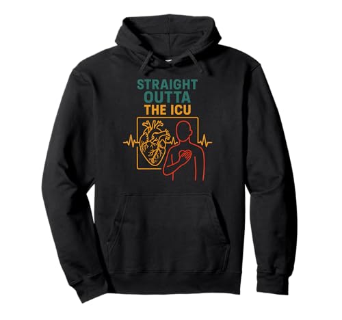 Heart Attack Straight Outta The ICU Cool Herren Chirurgie Recove Pullover Hoodie von Patient Recover Doctor Nurse Hospital Surgery Gear