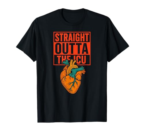 Heart Attack Straight Outta The ICU Cool Herren Chirurgie Recove T-Shirt von Patient Recover Doctor Nurse Hospital Surgery Gear