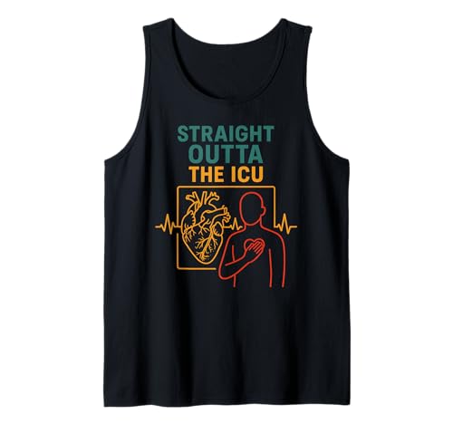 Heart Attack Straight Outta The ICU Cool Herren Chirurgie Recove Tank Top von Patient Recover Doctor Nurse Hospital Surgery Gear