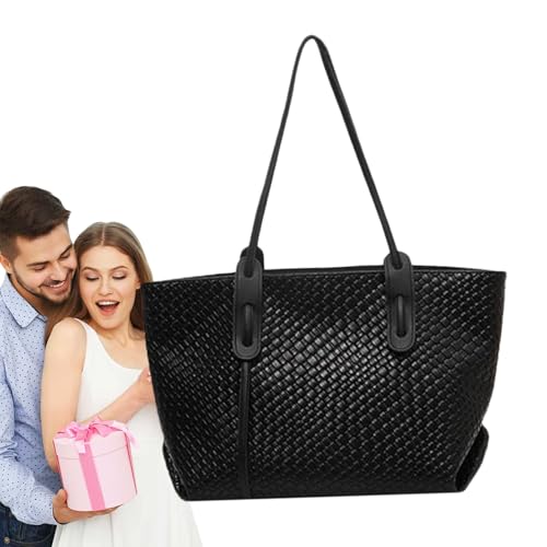 Patifirst Gewebte Tragetasche - Tasche Damen Lederoptik | Groß Leicht Falbar Für Urlaub Einkaufen Arbeit Und Freizeit von Patifirst