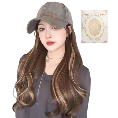 Patifirst Perücken Hüte Für Damen - Baseballcap Mit Haarteilen - Mode Haarstück Für Reise Outdoor Aktivität Einkaufen Urlaub Alltag Städtischer Spaziergang von Patifirst