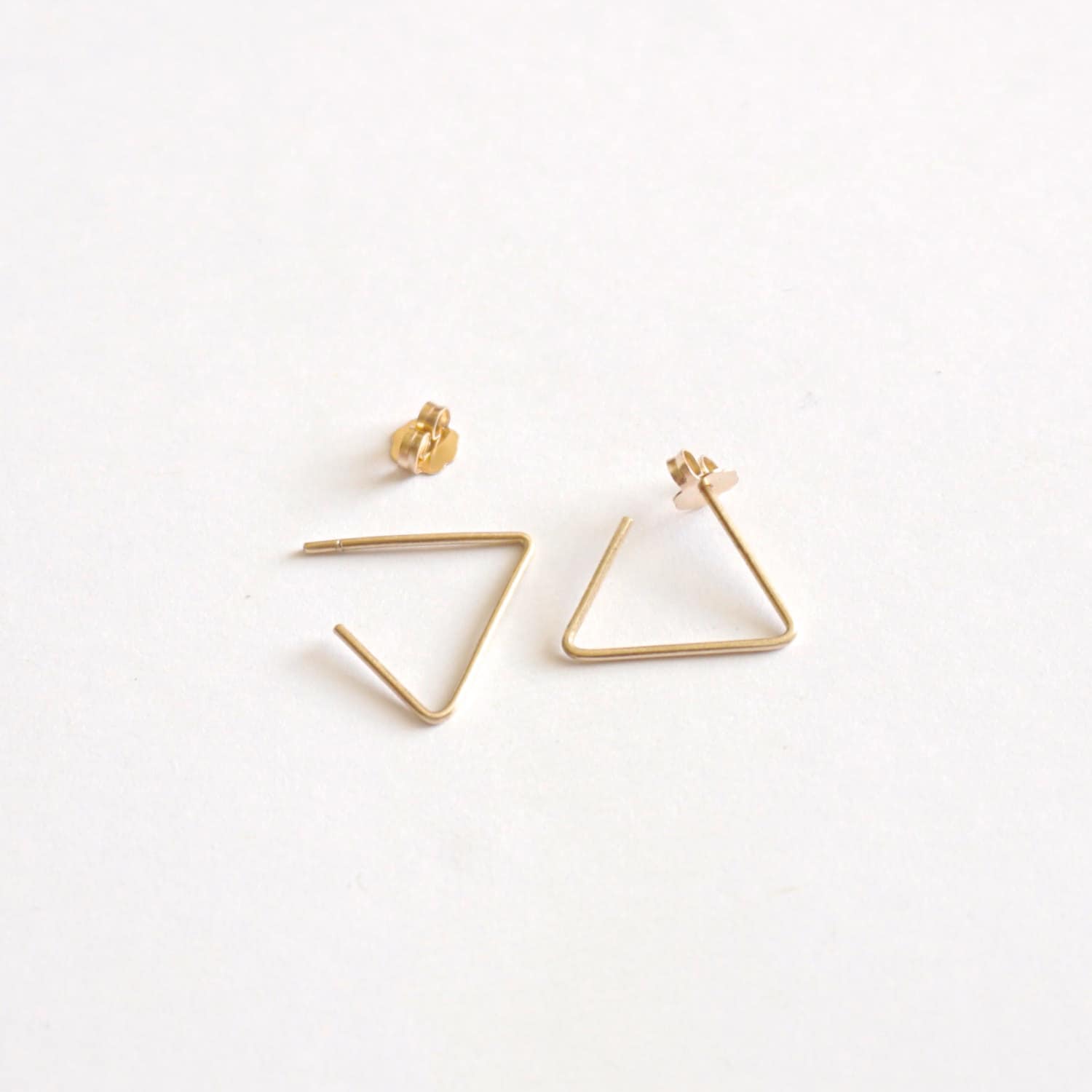 15 Mm Offener Dreieck Ohrring 14K Gold Fill Rosegold Sterling Silber Ohrringe Minimal Schmuck Einfädler Alltag 034 von PatinationDesign