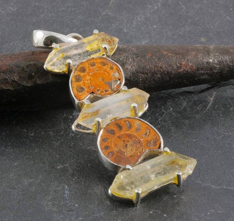 Ammonite, Quartz & 925 Sterling Silver, Pendant Ammonite, Quartz & 925 Sterling Silver, Pendant von Patmoo