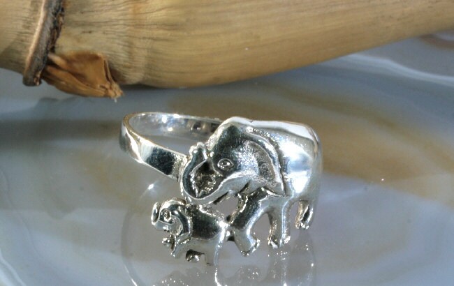 Elephant With Baby, Ring, 925 Silver Elephant With Baby, Ring, 925 Silver von Patmoo