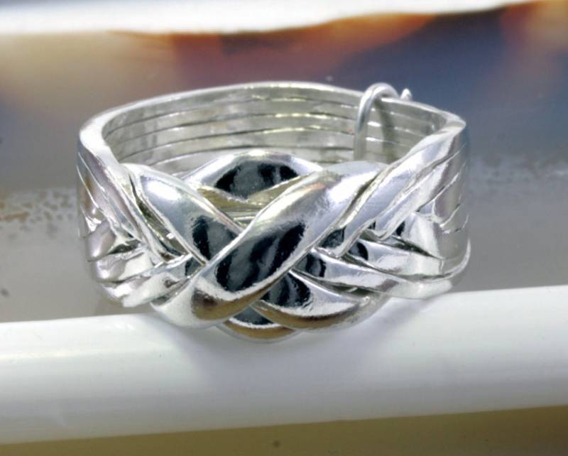 Puzzle Ring 925 Sterling Silver 8 Band, Heavy Duty Puzzle Ring 925 Sterling Silver 8 Band, Heavy Duty von Patmoo