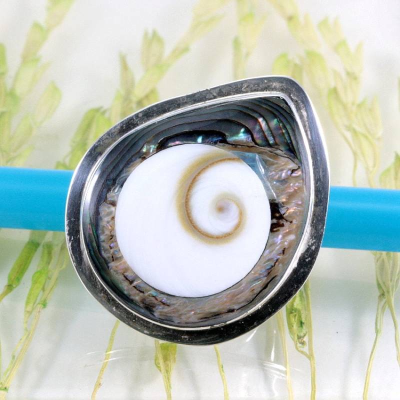 Shiva Eye & Abalone, Ring, 925 Sterling Silver Shiva Eye & Abalone, Ring, 925 Sterling Silver von Patmoo
