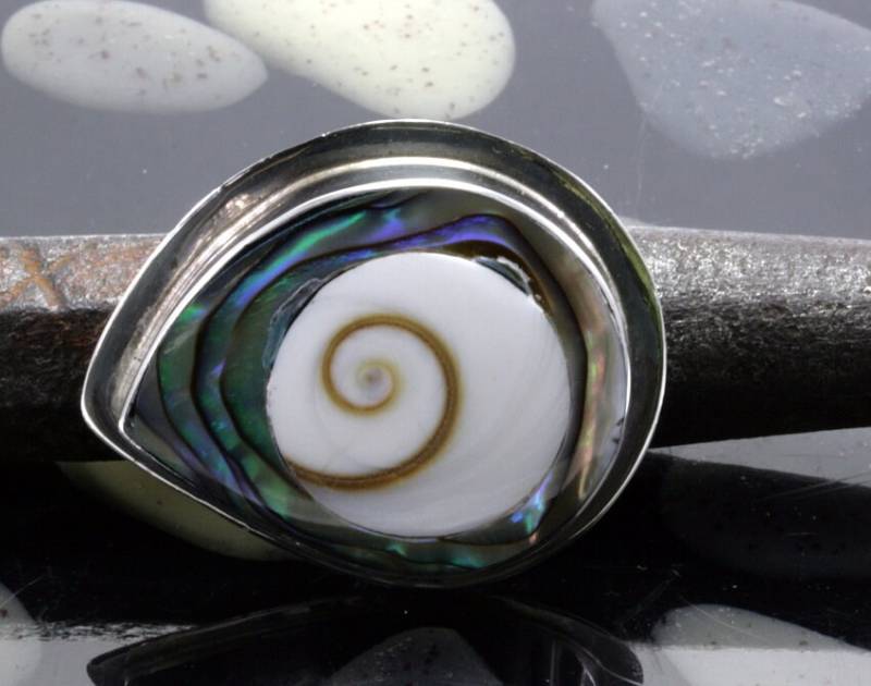 Shiva Eye & Abalone, Ring, 925 Sterling Silver Shiva Eye & Abalone, Ring, 925 Sterling Silver von Patmoo