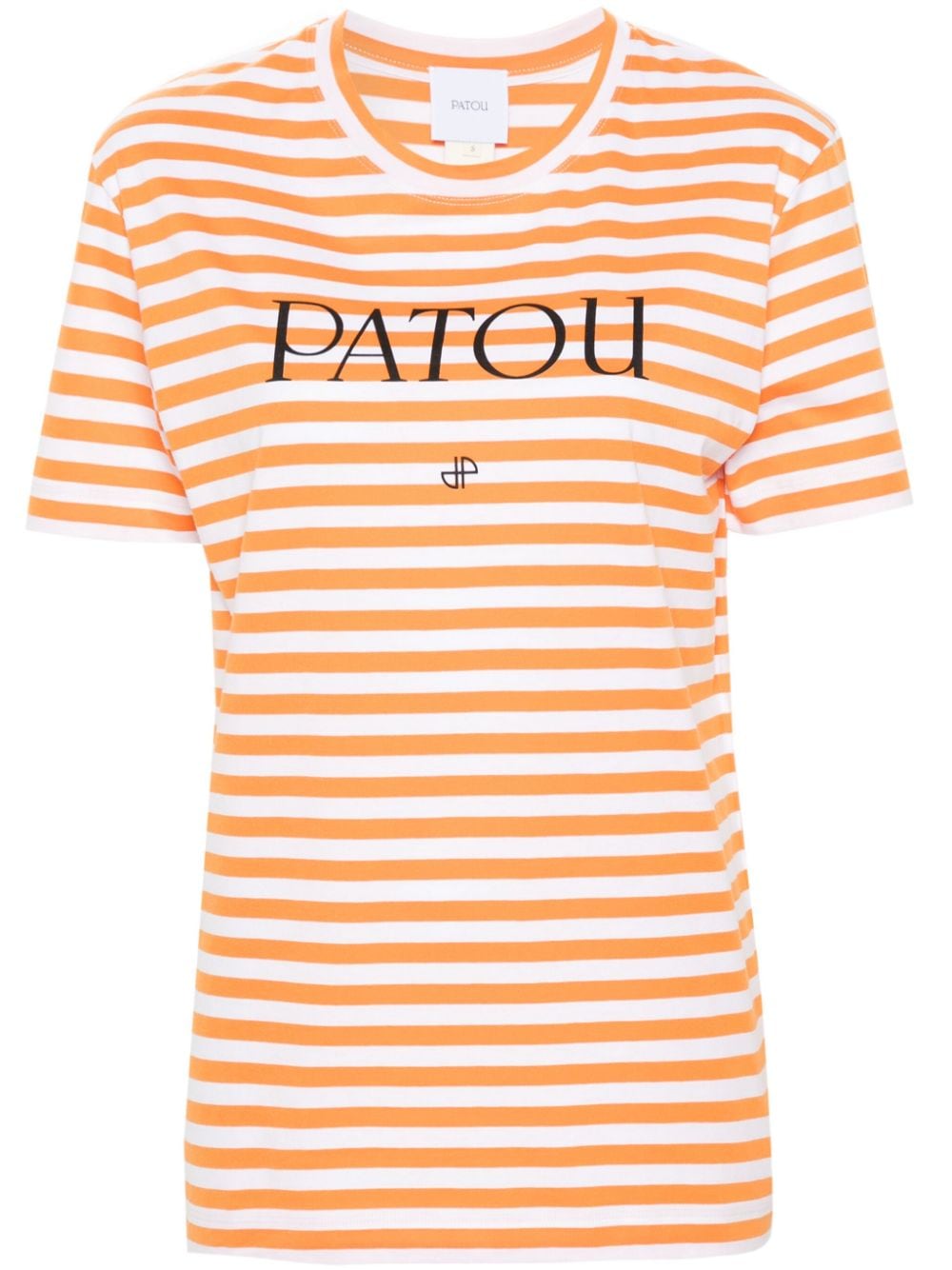 Patou Gestreiftes T-Shirt mit Logo-Print - Orange von Patou