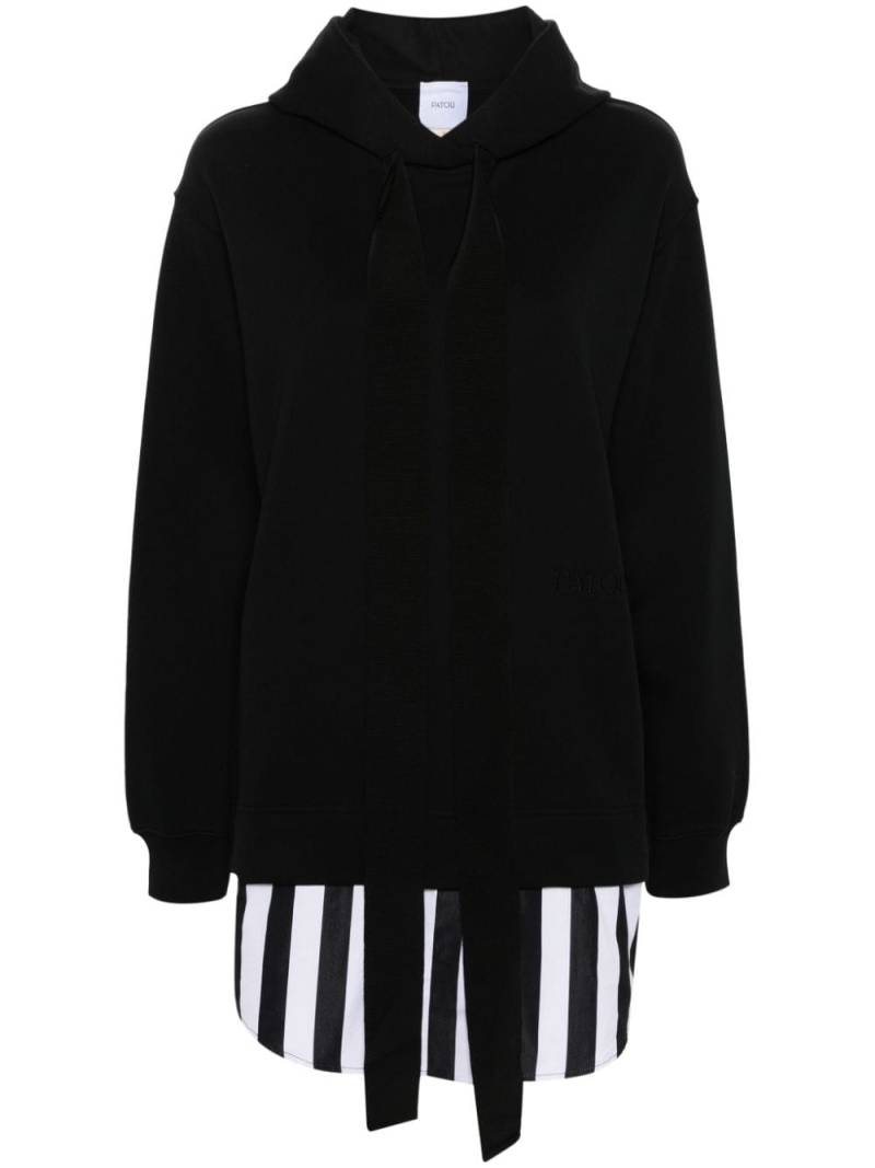 Patou Hoodie im Layering-Look mit Logo-Stickerei - Schwarz von Patou