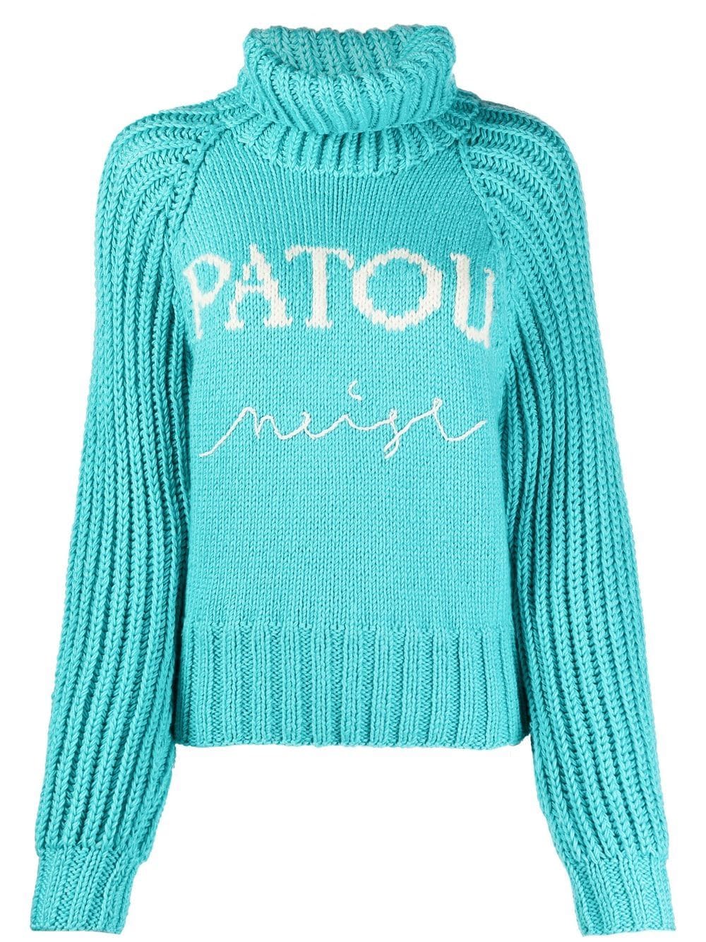 Patou Intarsien-Pullover mit Logo - Blau von Patou