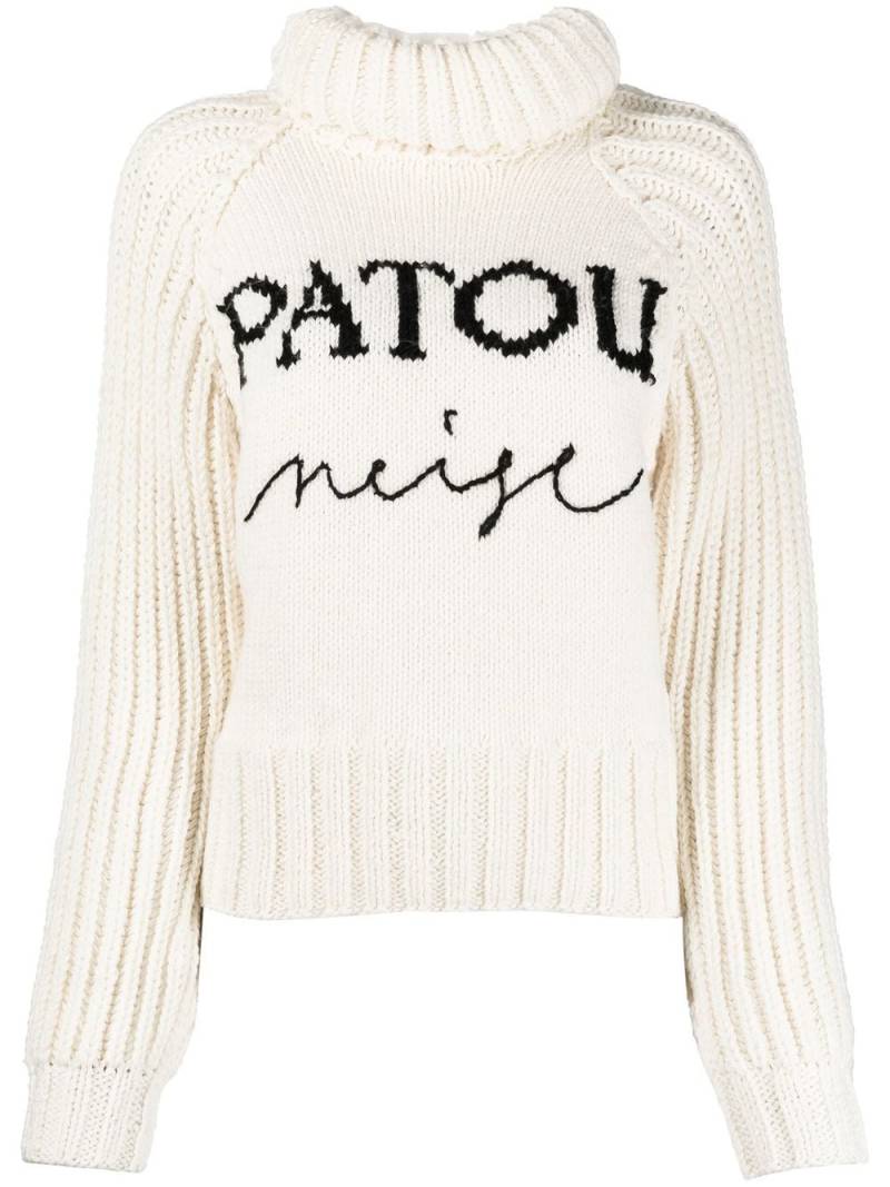 Patou Intarsien-Pullover mit Logo - Weiß von Patou