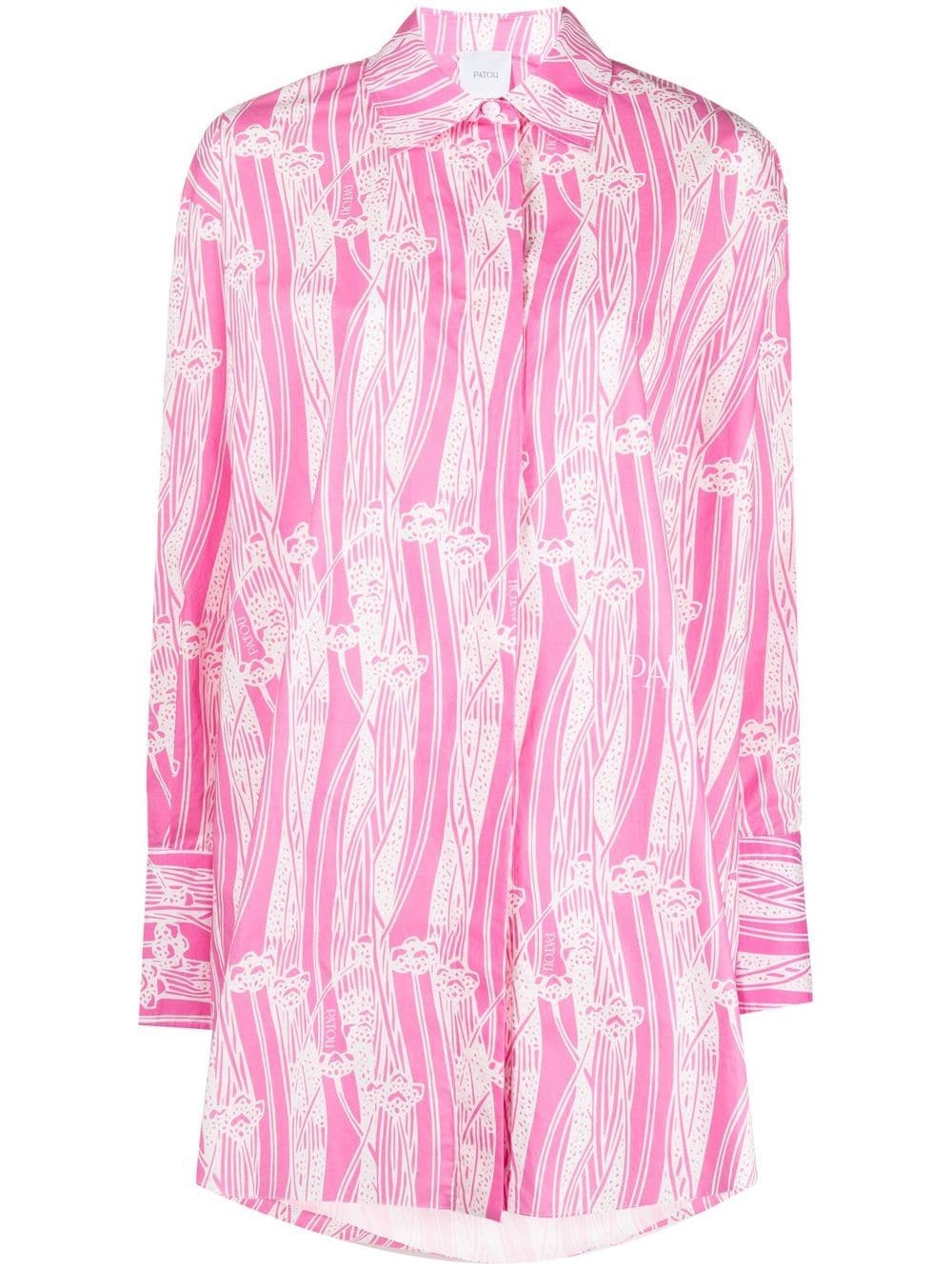 Patou Hemdkleid mit abstraktem Print - Rosa von Patou