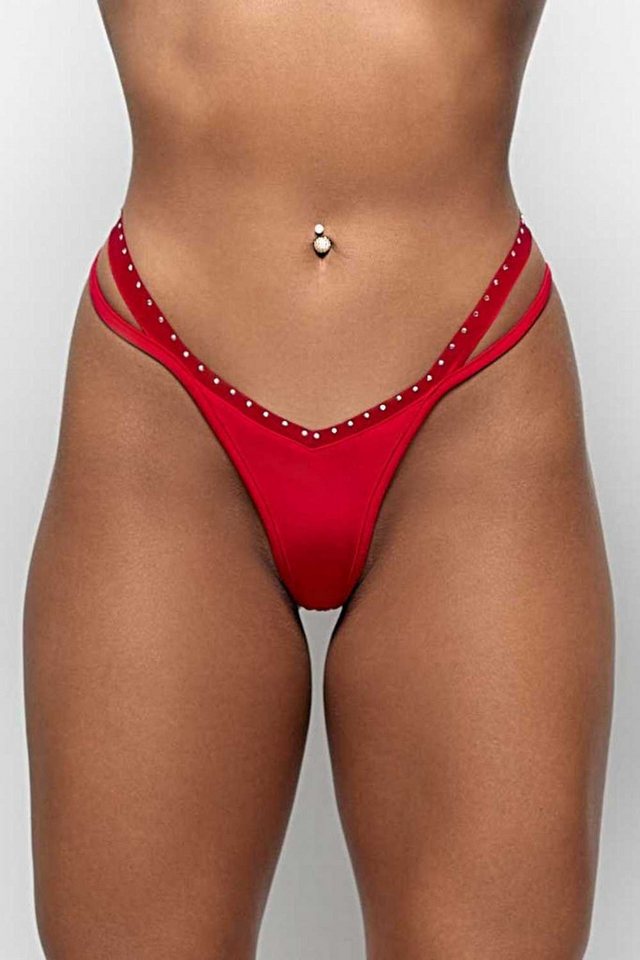 Patrice Catanzaro G-String Texas String rot mit Strassverzierunng mit Strassverziertem Bändern Patrice Catanzaro G-String Texas String rot mit Strassverzierunng mit Strassverziertem Bändern von Patrice Catanzaro