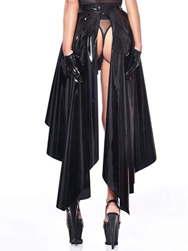 Traumhafte Rock der O ist Lackschwarz und ist vorne und hinten geschlitzt, Farbe:Schwarz, Größe:M von Patrice Catanzaro