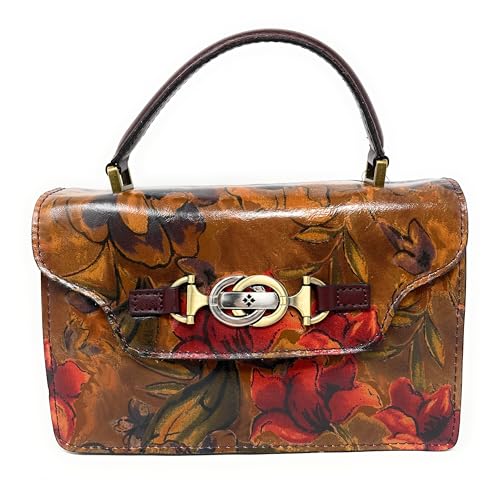 Patricia Nash Porcili Umhängetasche aus Leder mit Tragegriff oben, Sienna Sunset von Patricia Nash