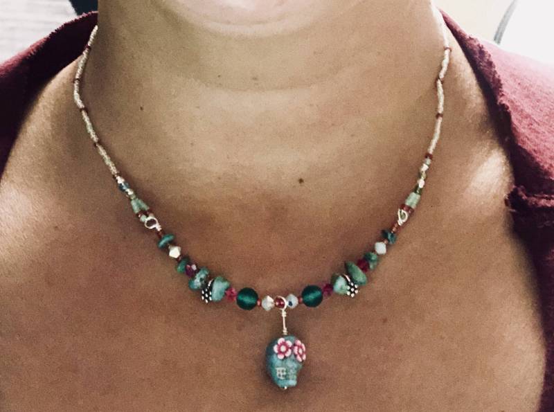 Türkis Sugar Skull Kette von PatriciaCaronJewelry
