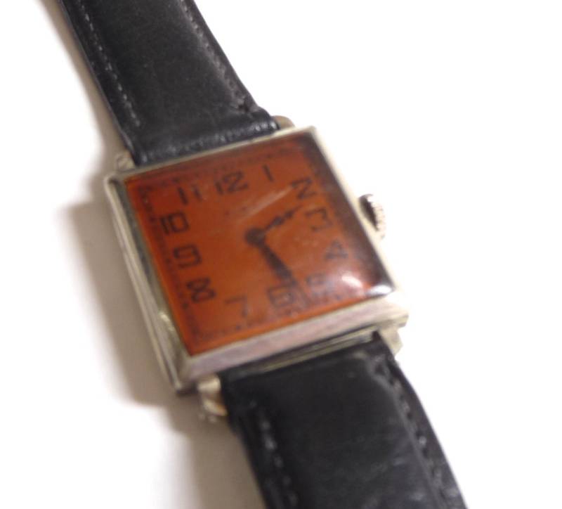Antike Elgin Wrist Watch Mit Farbigen Kristall von PatriciaCohn
