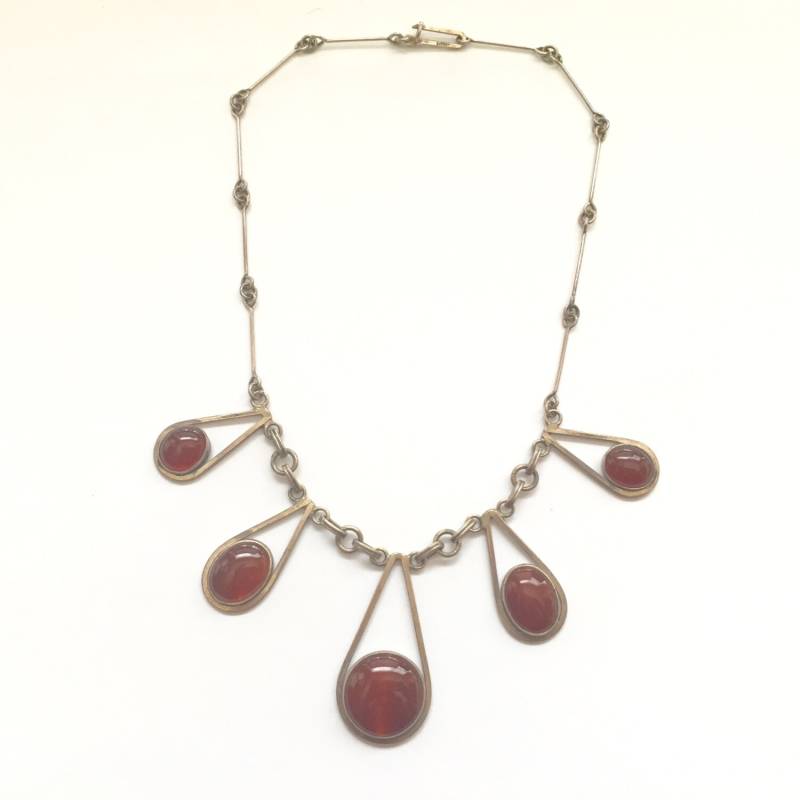 Karneol Halskette Sterling 1960Er Jahre von PatriciaCohn