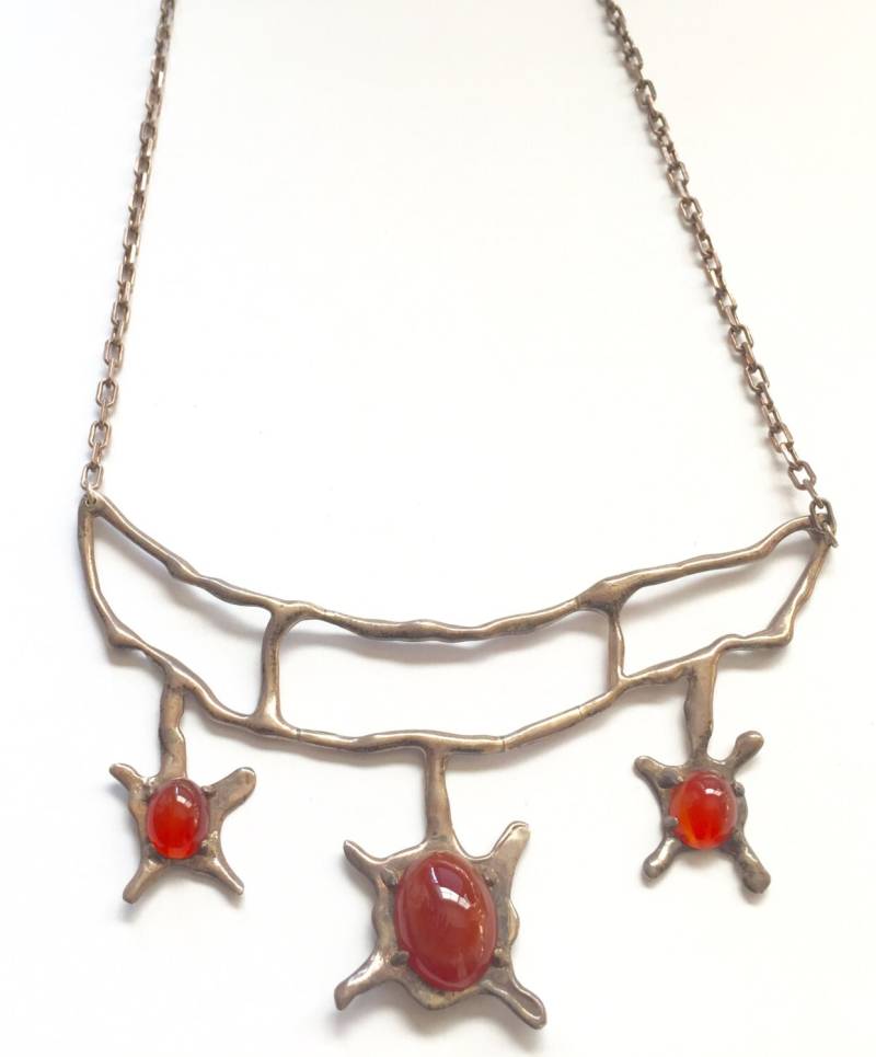 Karneol Sterling Halskette Studio Künstler Italien.925 von PatriciaCohn