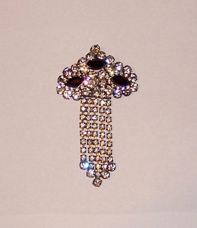 Jet Und Klare Strass Baumeln Brosche von PatriciaJon