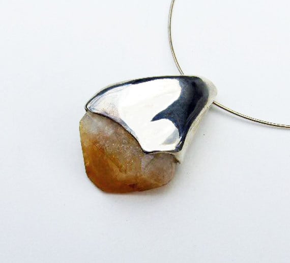 Citrin Kristall Punkt Geformt in Sterling Silber von PatricianCrystals