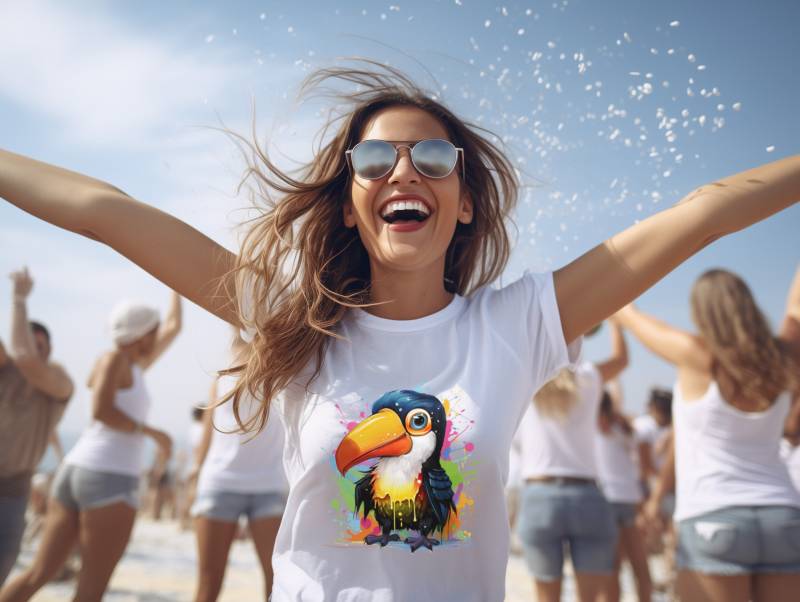 Buntes Tukann Print T-Shirt Für Männer Und Frauen - Trendiges Unisex Sommer Shirt in Verschiedenen Größen Farben von PatrickSchroederArt