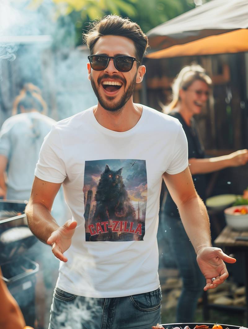 Lustiges "Cat-Zilla" T-Shirt Für Männer Und Frauen - Katzen-Design Geschenk Katzenliebhaber Verschiedene Farben Größen von PatrickSchroederArt