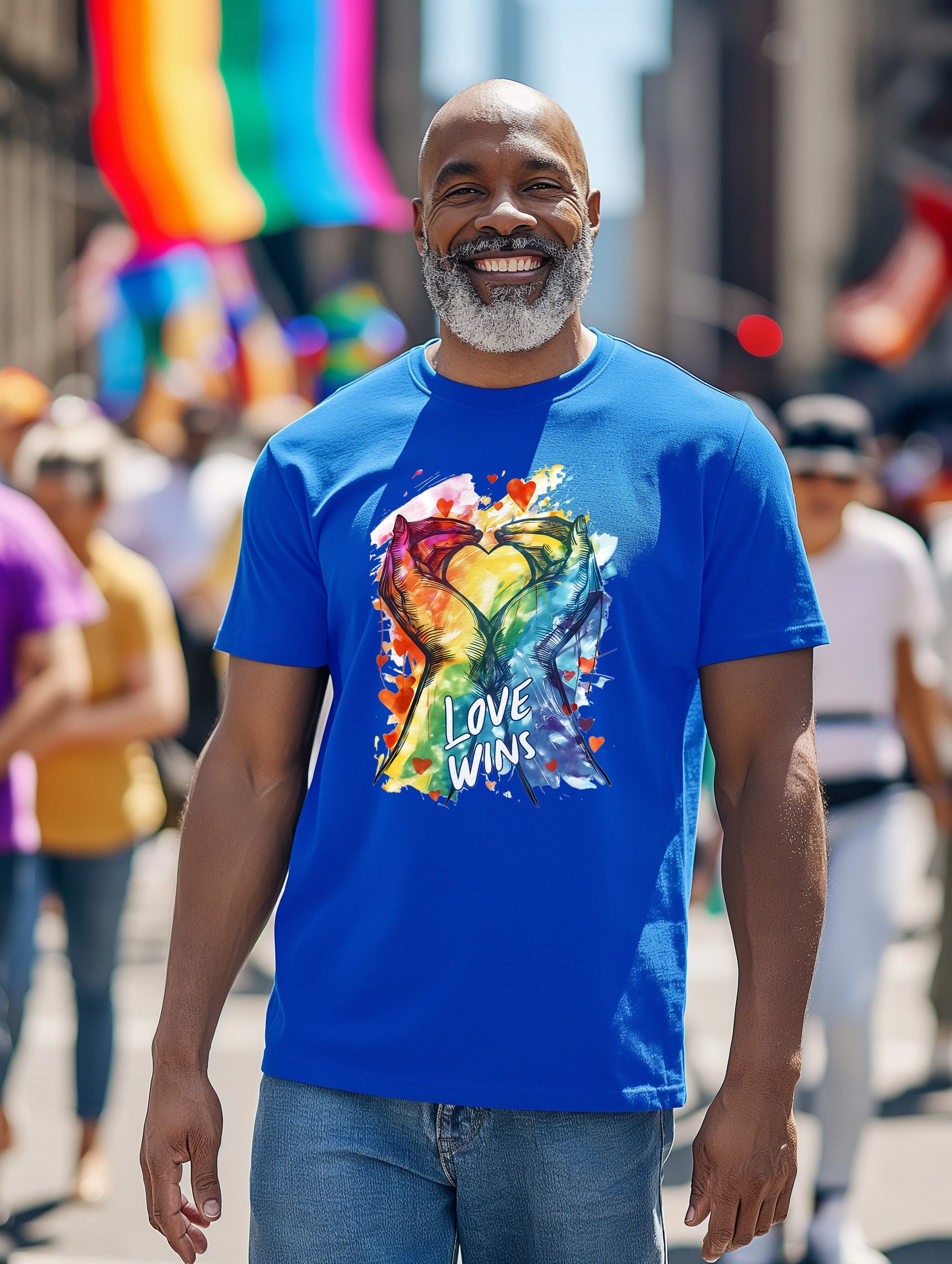 T-Shirt "Love Wins" Unisex Pride - Queer Geschenk Für Männer Und Frauen in Verschiedenen Farben Größen von PatrickSchroederArt