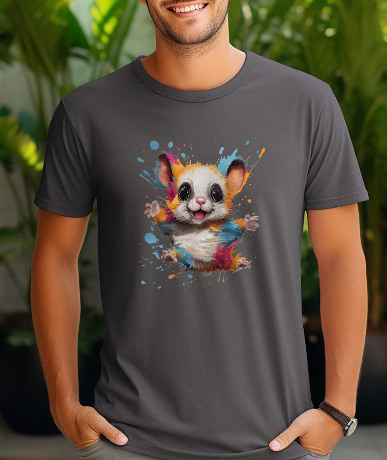 Unisex Shirt "Flughörnchen Mir Farbspritzern" - Frühling Und Sommer T-Shirt Für Mann Frau Tier Print von PatrickSchroederArt