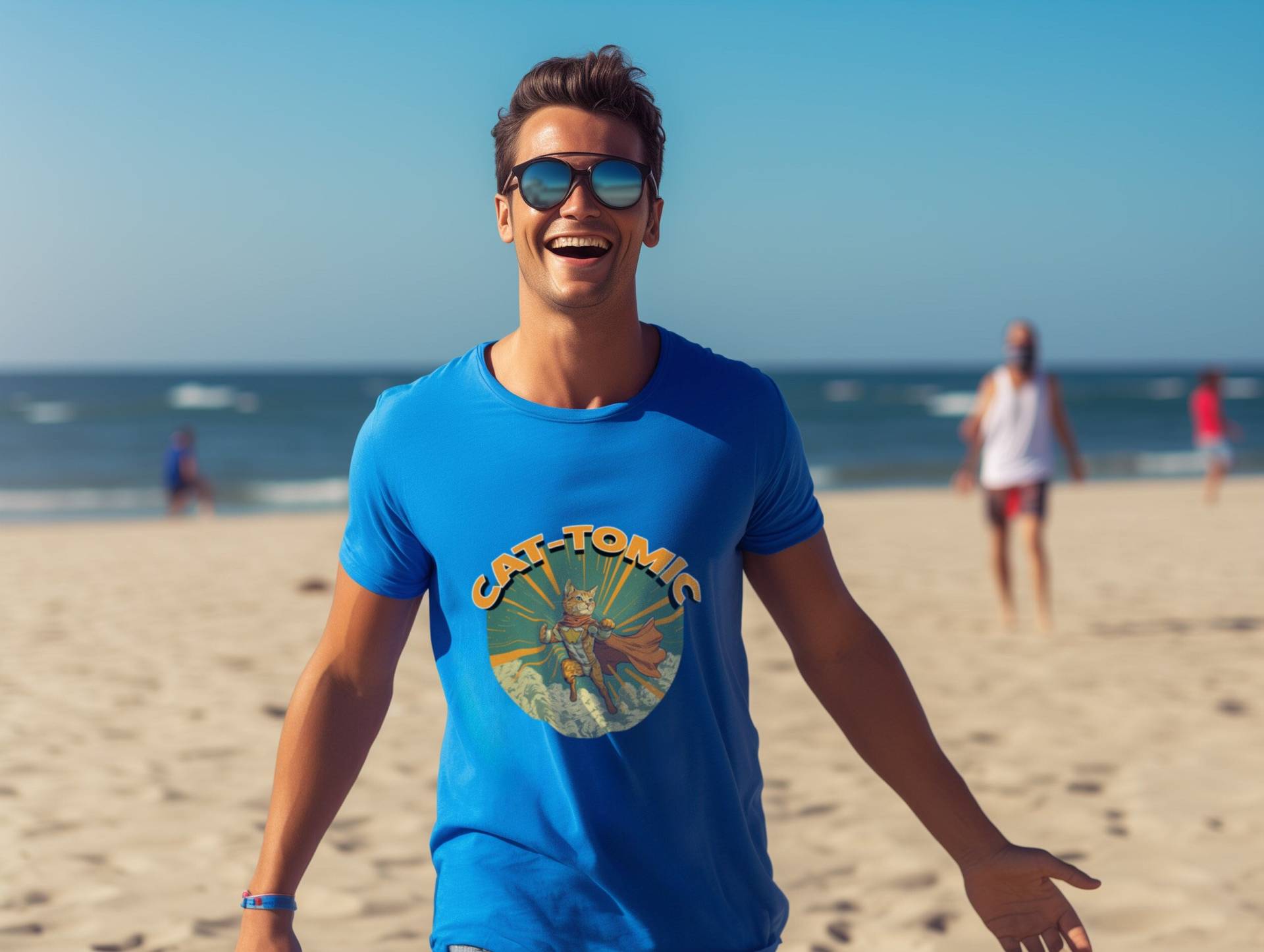 Unisex T-Shirt "Cat-Tomic" - Orange Katze Superheld Witziges Geschenk Für Katzenliebhaber Verschiedene Farben Und Größen von PatrickSchroederArt