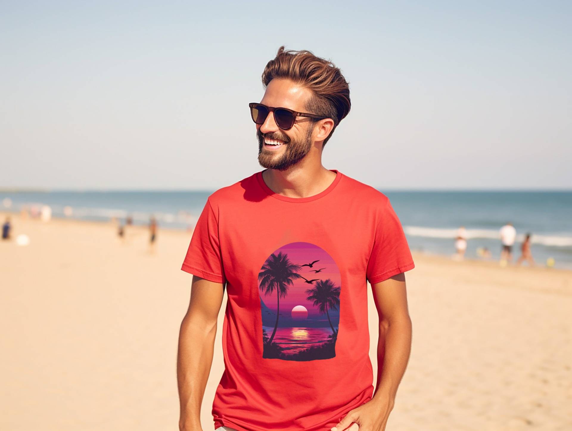 Unisex T-Shirt "Sonnenuntergang" - in Verschiedenen Farben Und Größen Tolles Party-Outfit Geschenkidee Für Männer Frauen von PatrickSchroederArt
