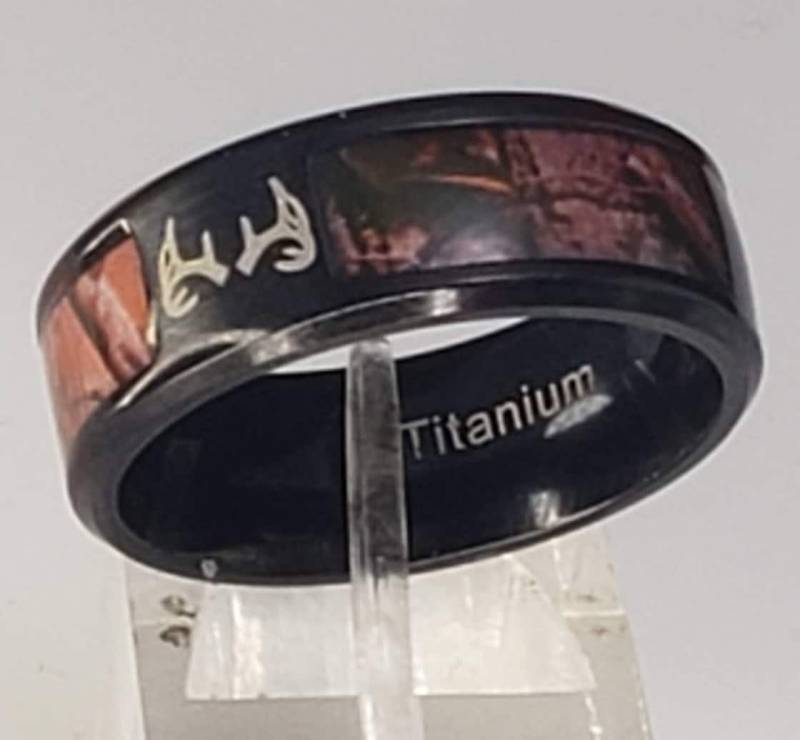 8 Mm Braun Titan Ringe Baum Camouflage Hirschgeweih Gravur Kostenlos - Hochzeit, Verlobung, Jahrestag, Geburtstag | Us 8-14 von PatriotCoinRing