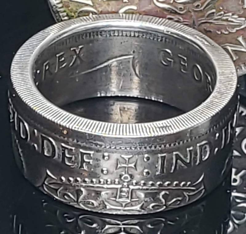 Random 1937-1951 Silver Distles, Tudor Rose & Shamrock's British/United Kingdom Uk 2 Shillings Münzring | Two Shillings King George Vi von PatriotCoinRing