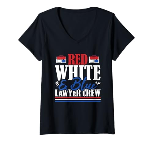 Damen Erfahrene Anwaltsmannschaft mit US-Flagge in Rot, Weiß und Blau T-Shirt mit V-Ausschnitt Damen Erfahrene Anwaltsmannschaft mit US-Flagge in Rot, Weiß und Blau T-Shirt mit V-Ausschnitt von Patriotic 4th Of July American Patriot USA Present