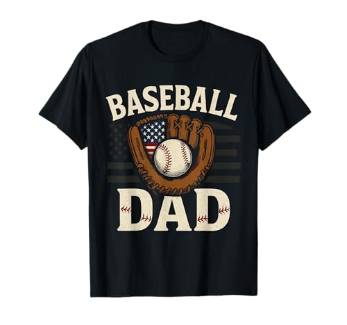 Baseball Dad Vatertag Amerikanische USA-Flagge Männer Jungen Kinder T-Shirt von Patriotic Baseball Dad Father Day Apparel