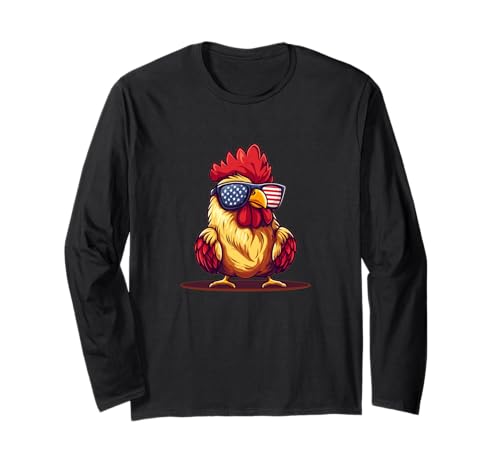 Fun America Shades Huhn Kostüm für Jungen und Mädchen Langarmshirt Fun America Shades Huhn Kostüm für Jungen und Mädchen Langarmshirt von Patriotic Chicken Outfit