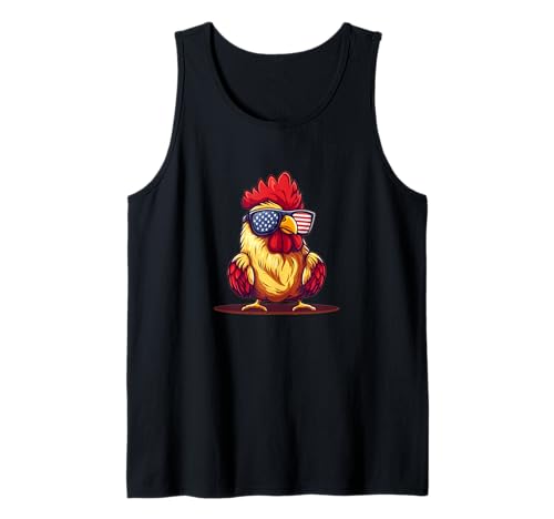 Fun America Shades Huhn Kostüm für Jungen und Mädchen Tank Top Fun America Shades Huhn Kostüm für Jungen und Mädchen Tank Top von Patriotic Chicken Outfit